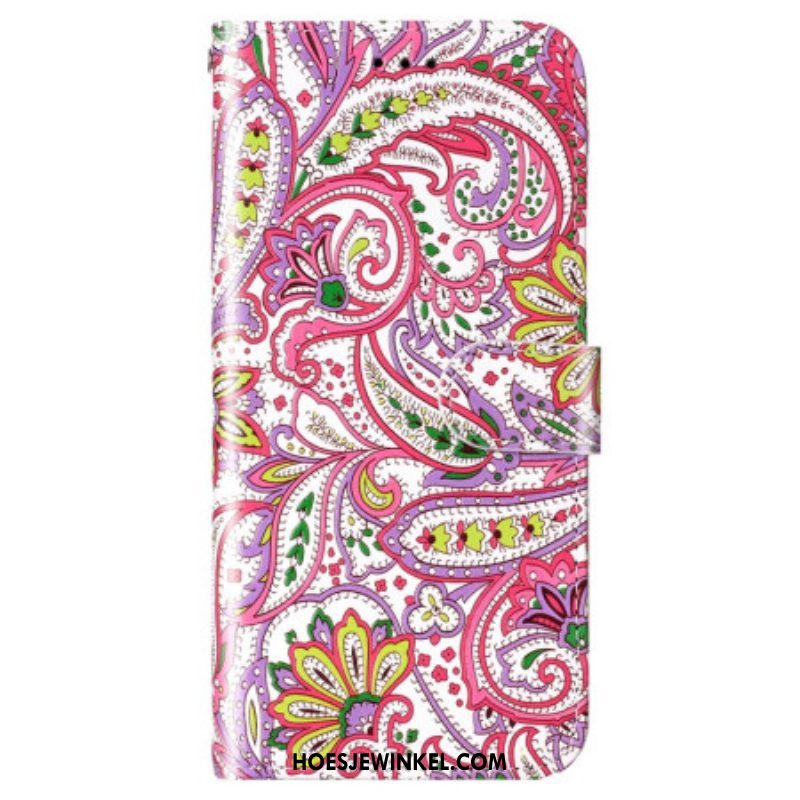 Folio-hoesje voor Xiaomi 12 Lite Met Ketting Paisley-patroon Met Bandjes