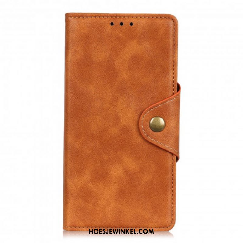 Folio-hoesje voor Xiaomi Redmi Note 10 / 10S Knoop Van Imitatieleer