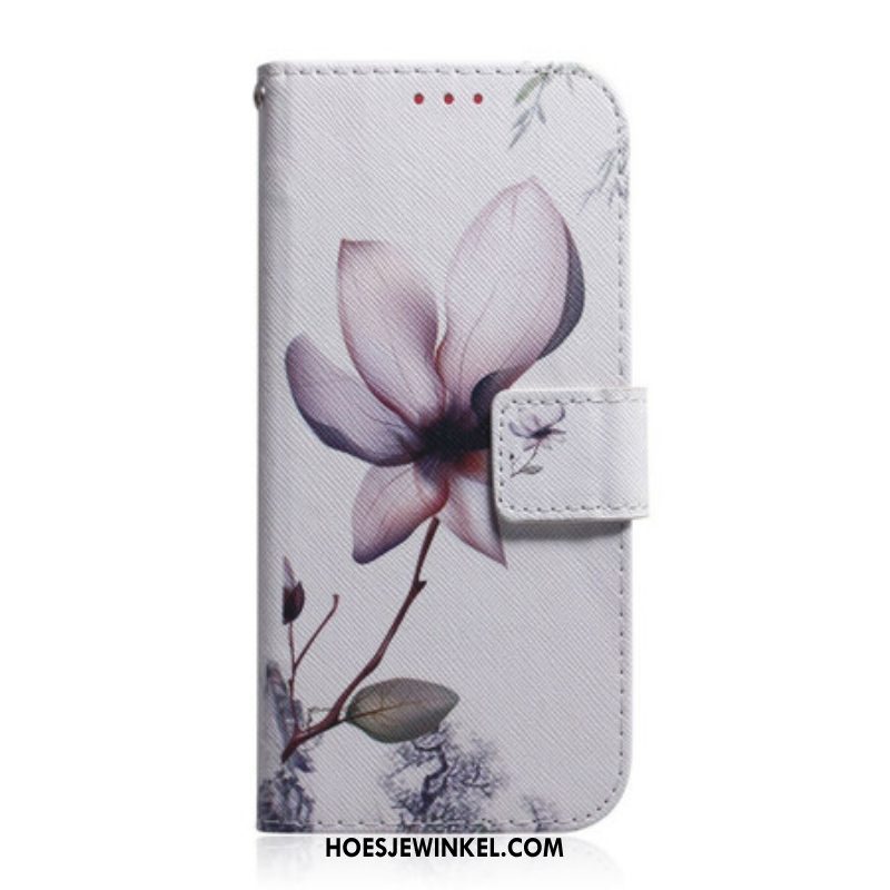 Folio-hoesje voor Xiaomi Redmi Note 10 5G Bloem Stoffig Roze