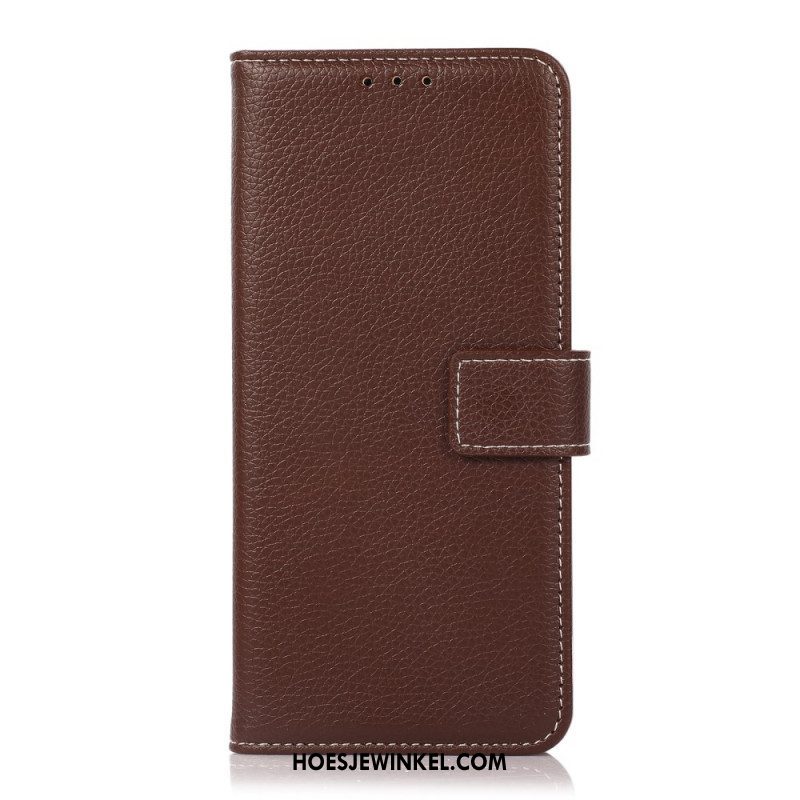 Folio-hoesje voor Xiaomi Redmi Note 10 Pro Lychee Blootgestelde Naden