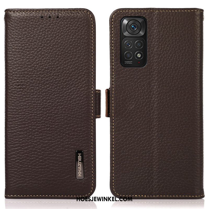 Folio-hoesje voor Xiaomi Redmi Note 11 / 11S Lychee Leer Khazneh Rfid