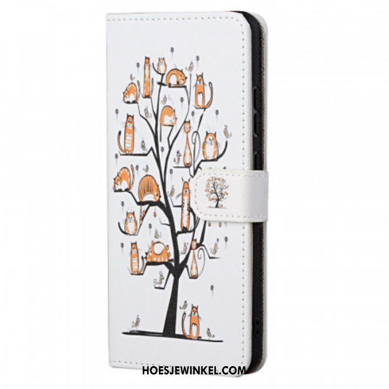 Folio-hoesje voor Xiaomi Redmi Note 11 / 11S Met Ketting Funky Cats Met Riem