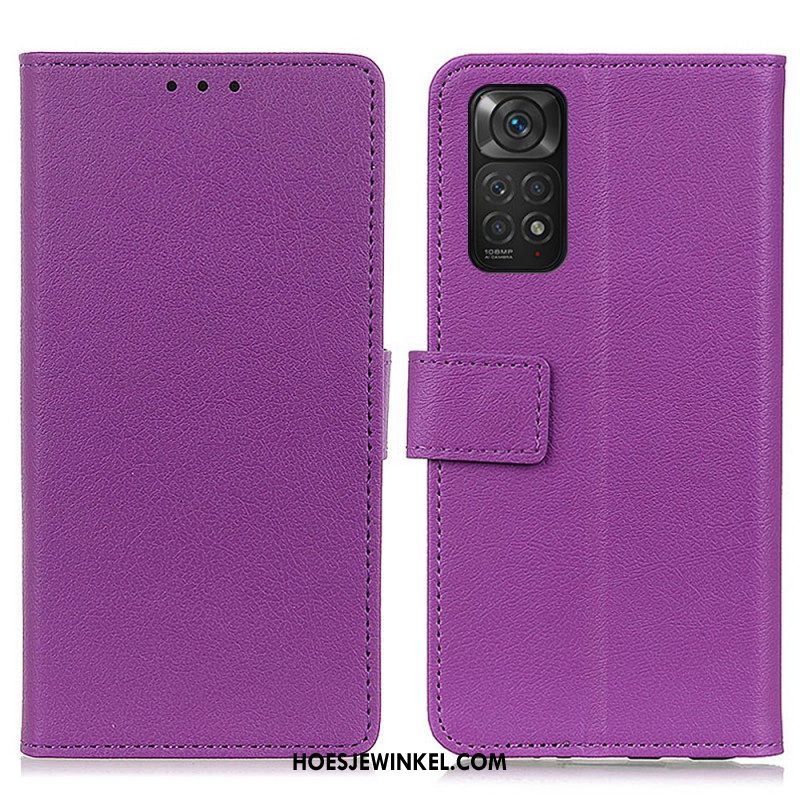 Folio-hoesje voor Xiaomi Redmi Note 11 / 11S Premium Lychee Kunstleer