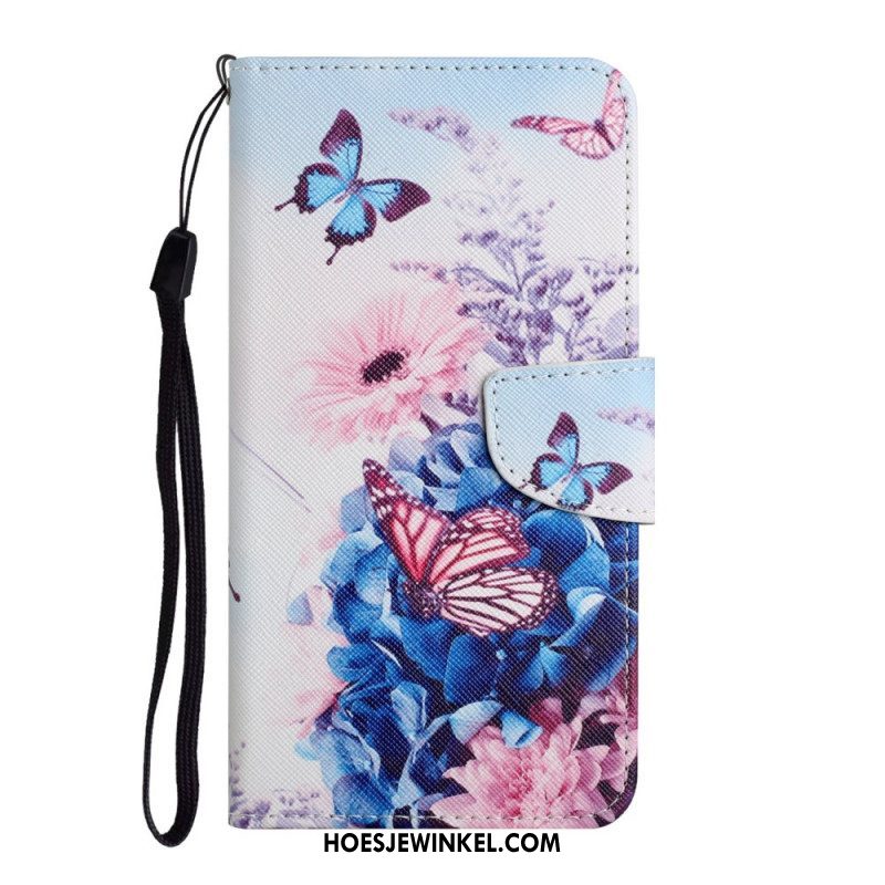 Folio-hoesje voor Xiaomi Redmi Note 11 Pro Plus 5G Boeket Bloemen En Vlinders