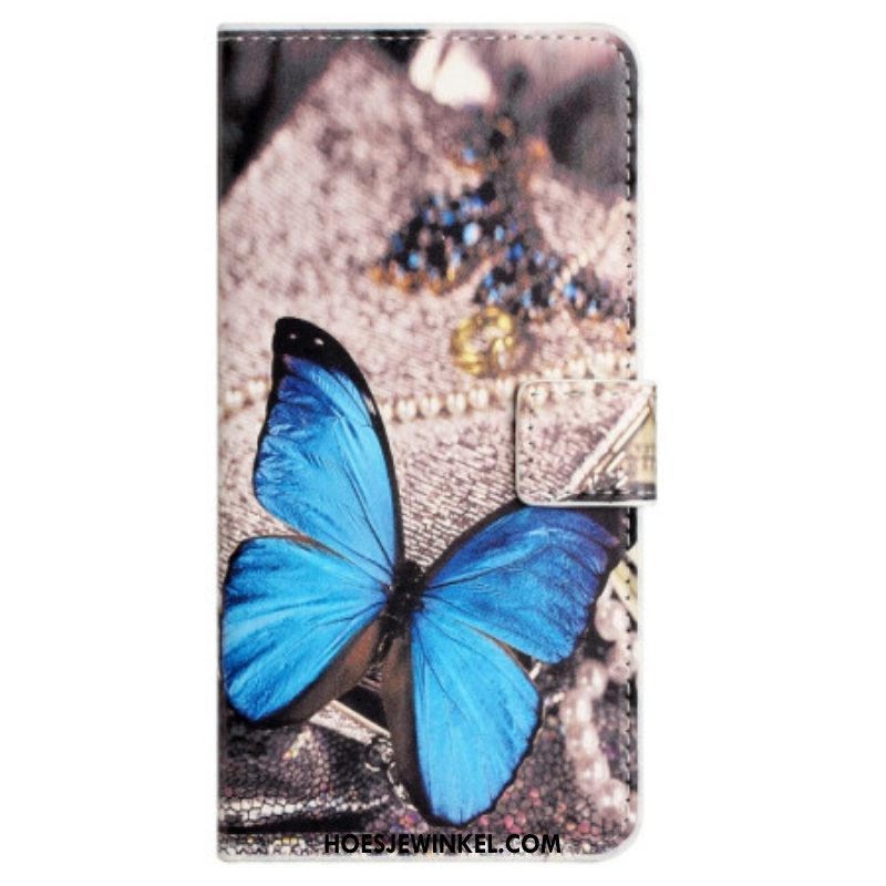 Folio-hoesje voor Xiaomi Redmi Note 12 4G Blauwe Vlinder