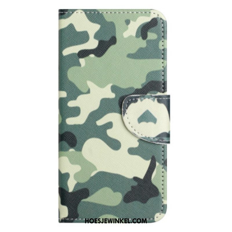 Folio-hoesje voor Xiaomi Redmi Note 12 5G Met Ketting Camouflage Met Bandjes