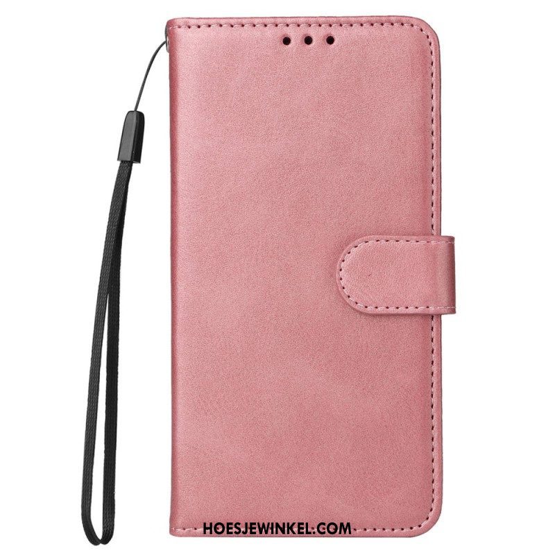 Folio-hoesje voor Xiaomi Redmi Note 12 Pro Met Ketting Effen Met Bandje