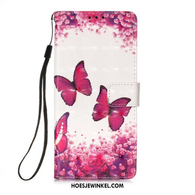 Folio-hoesje voor iPhone 13 Pro Rode Vlinders