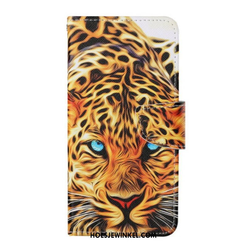 Folio-hoesje voor iPhone 13 Pro Tijger Met Lanyard