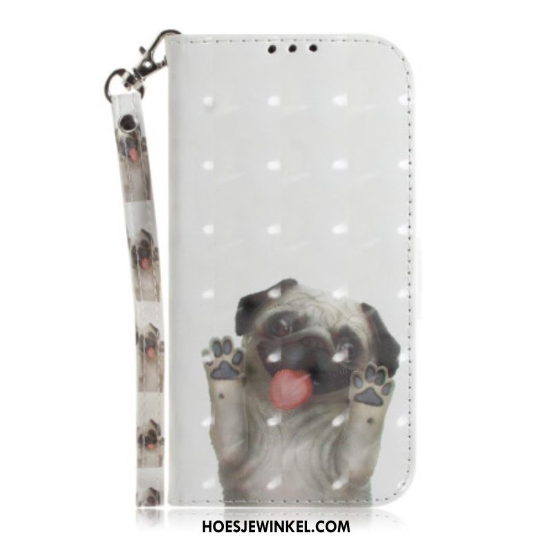 Folio-hoesje voor iPhone 14 Plus Met Ketting String Hond