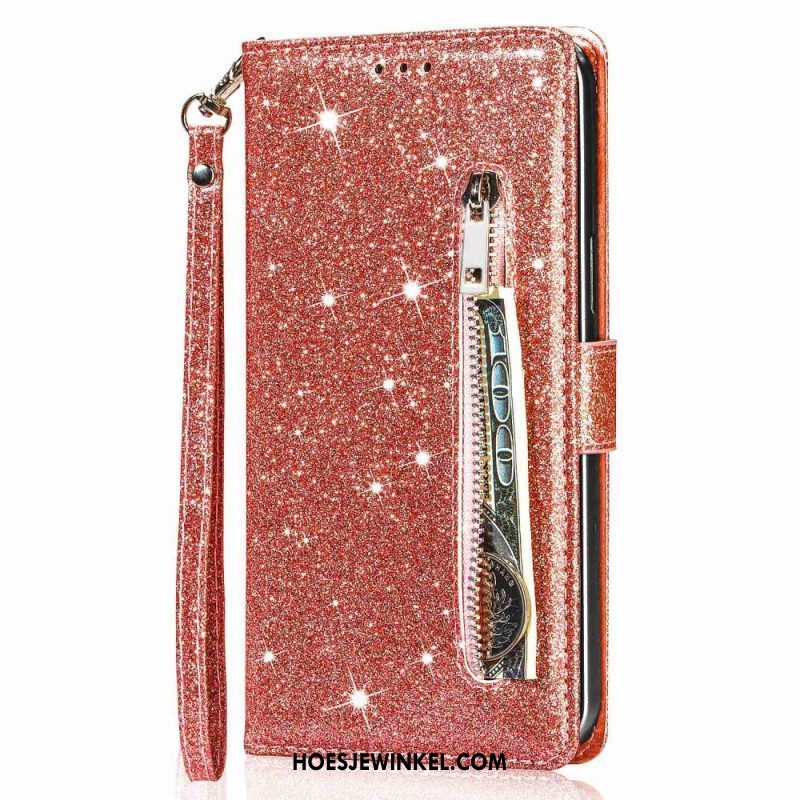 Folio-hoesje voor iPhone 14 Pro Pailletten Glitter Stijl