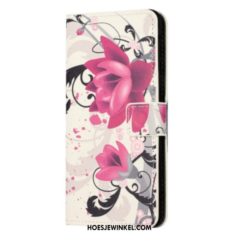 Folio-hoesje voor iPhone 14 Tropische Bloemen