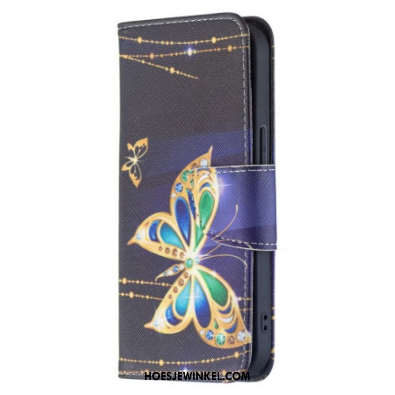 Folio-hoesje voor iPhone 15 Kostbare Vlinders