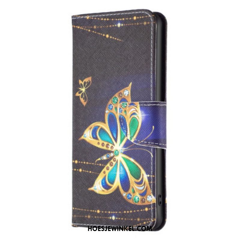 Folio-hoesje voor iPhone 15 Plus Gouden Vlinders