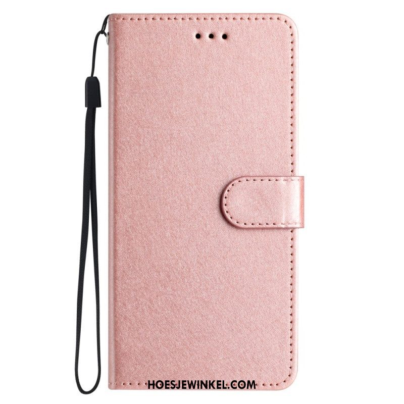 Folio-hoesje voor iPhone 15 Plus Met Ketting Pastel Met Riempje