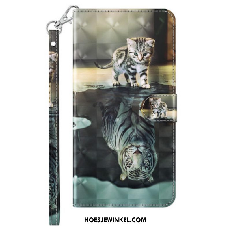 Folio-hoesje voor iPhone 15 Pro Max Met Ketting 3d Kitten Dream Met Riem