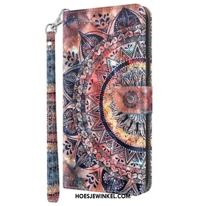 Folio-hoesje voor iPhone 15 Pro Max Met Ketting Mandala Met Bandje