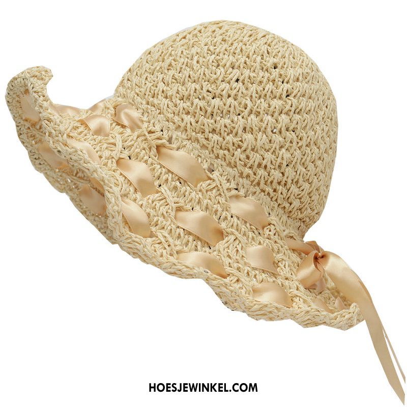 Hoeden Dames Vrouwen Zomer Alle Wedstrijden, Hoeden Mini Strand Beige