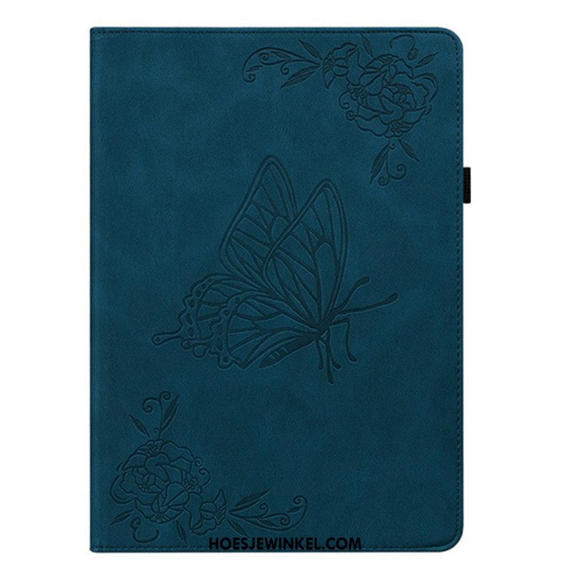 Hoesje Case Samsung Galaxy Tab S11 Vlinder Met Suède-effect