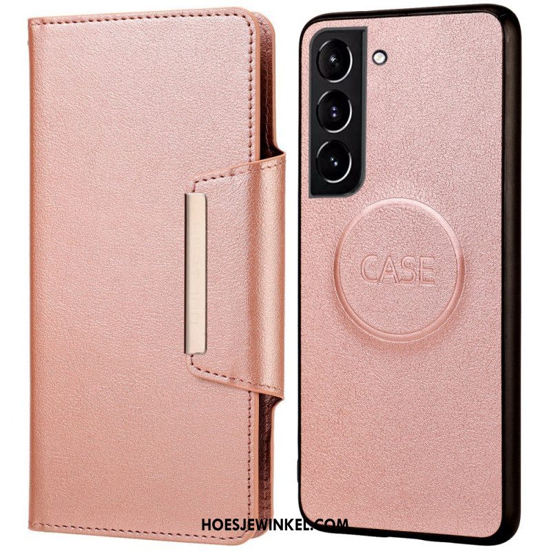 Hoesje Folio-hoesje voor Samsung Galaxy S22 Plus 5G Afneembare Zilveren Sluiting