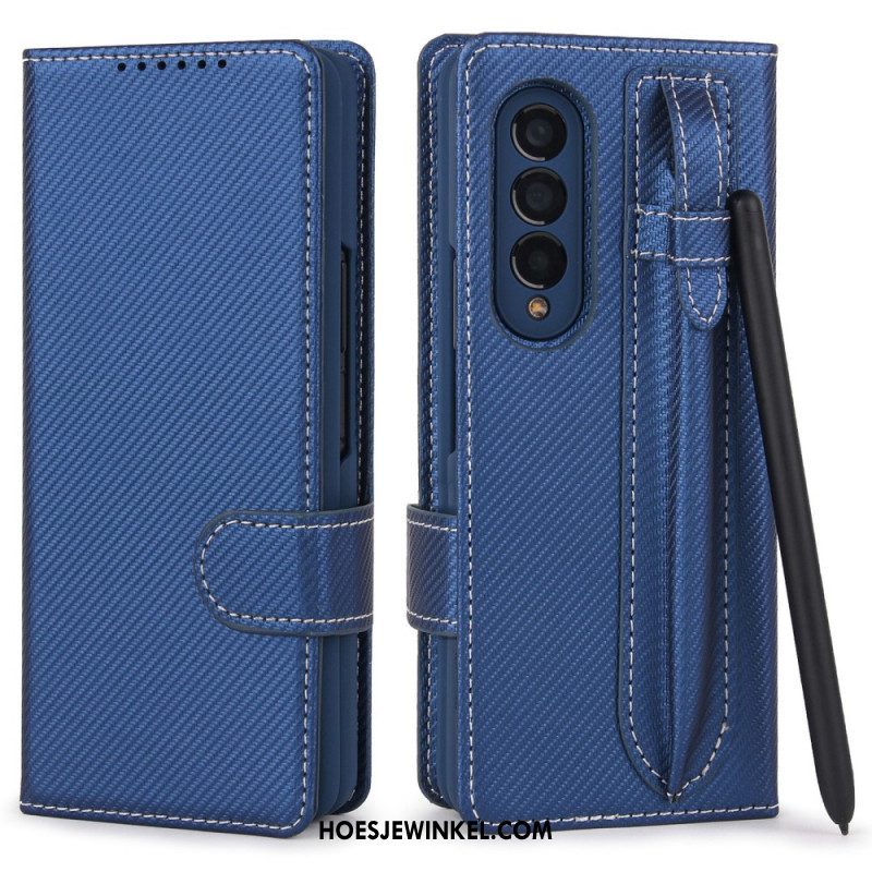 Hoesje Folio-hoesje voor Samsung Galaxy Z Fold 3 5G Afneembare Pennenhouder