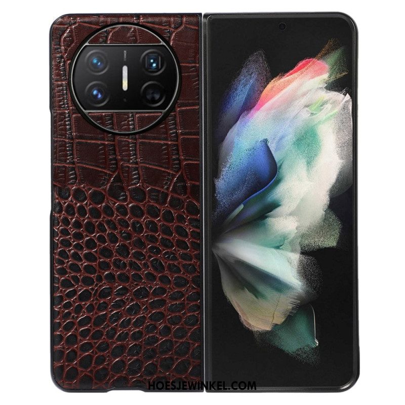 Hoesje Huawei Mate X3 Echt Krokodillenleerstijl Bescherming Hoesje