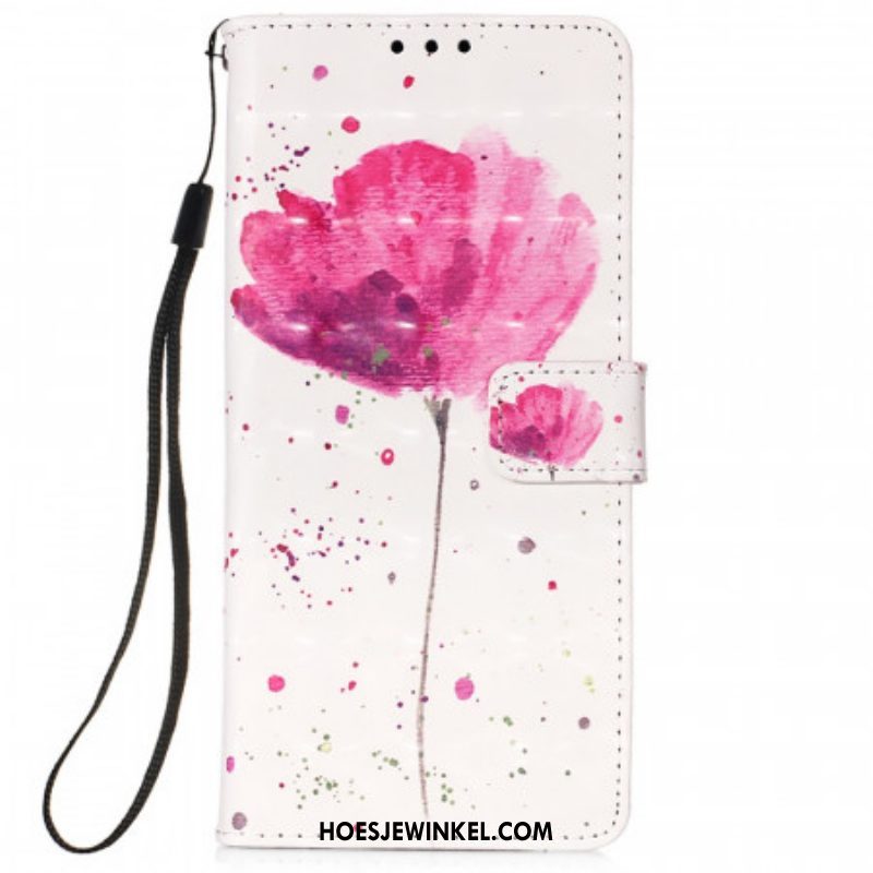 Hoesje Leren Hoesje voor Xiaomi Redmi Note 11 Pro Plus 5G Aquarel Papaver