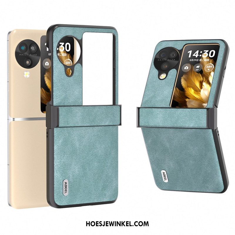 Hoesje Oppo Find N3 Flip Retro Leerstijl Abeel