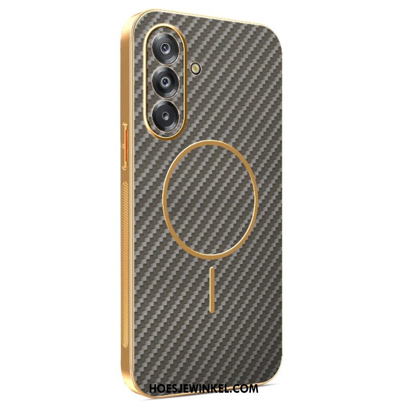 Hoesje Samsung Galaxy A17 4g / 5g Magnetische Koolstofvezeltextuur Bescherming Hoesje