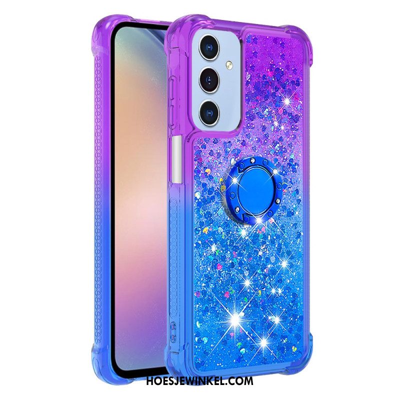 Hoesje Samsung Galaxy A17 4g / 5g Ringsteun Met Glittergradiënt