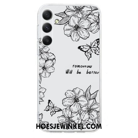 Hoesje Samsung Galaxy S26 Zwart Bloemenpatroon