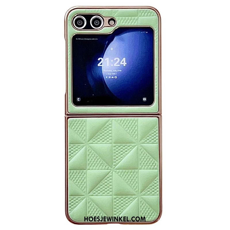 Hoesje Samsung Galaxy Z Flip 7 Fe Gewatteerde Randen Met Metaaleffect