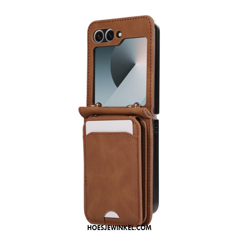 Hoesje Samsung Galaxy Z Flip 7 Fe Kaarthouder En Schouderband Bescherming Hoesje