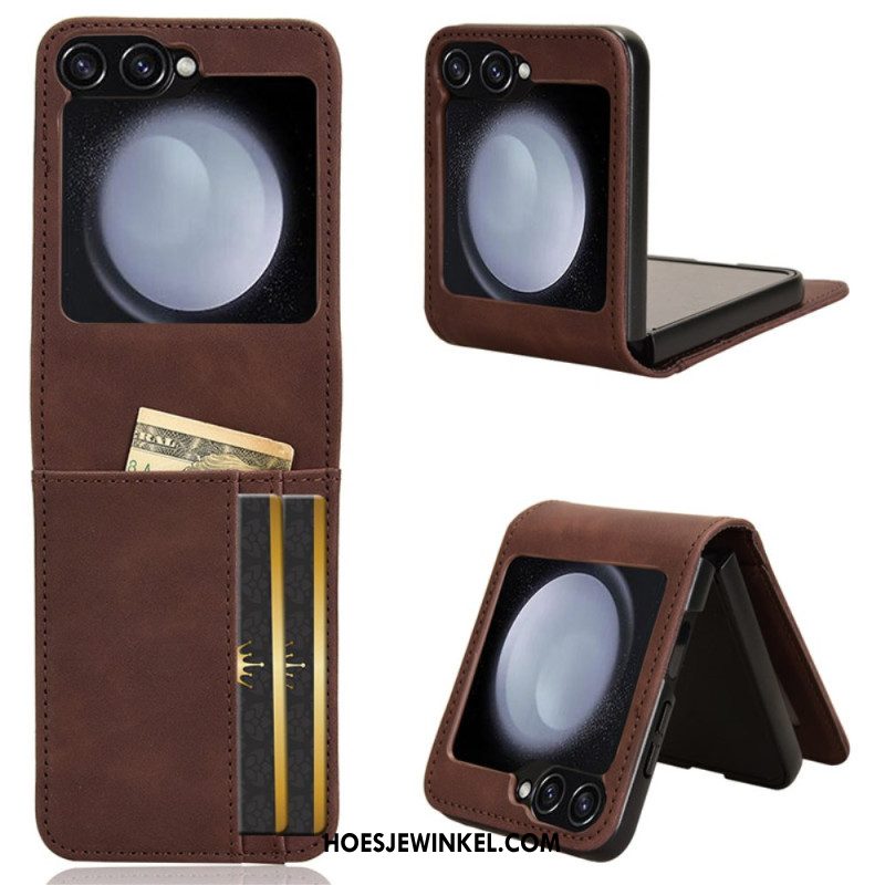 Hoesje Samsung Galaxy Z Flip 7 Fe Kaarthouder In Leren Stijl Bescherming Hoesje