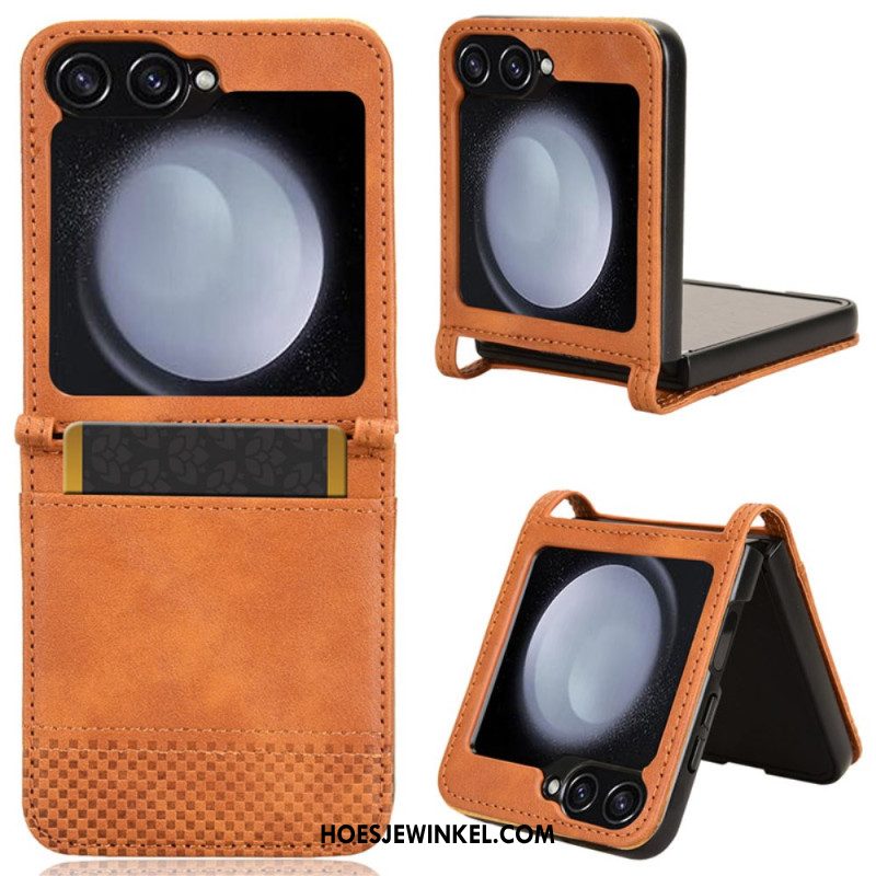 Hoesje Samsung Galaxy Z Flip 7 Fe Retro Leren Kaarthouder