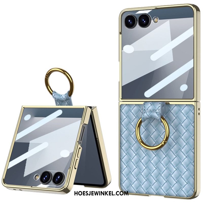 Hoesje Samsung Galaxy Z Flip 7 Geweven Textuur Met Ringhouder