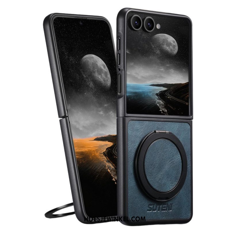 Hoesje Samsung Galaxy Z Flip 7 Magsafe-compatibel Lederlook Suteni Ringhouder Bescherming Hoesje