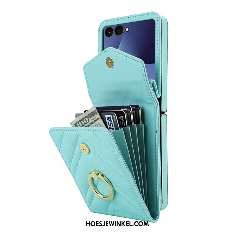 Hoesje Samsung Galaxy Z Flip 7 Rfid-blokkerende Kaarthouder En Riem