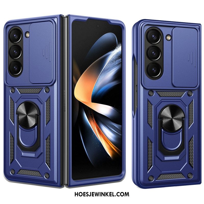 Hoesje Samsung Galaxy Z Fold 7 Ringhouder En Schuifbare Cameracover Bescherming Hoesje