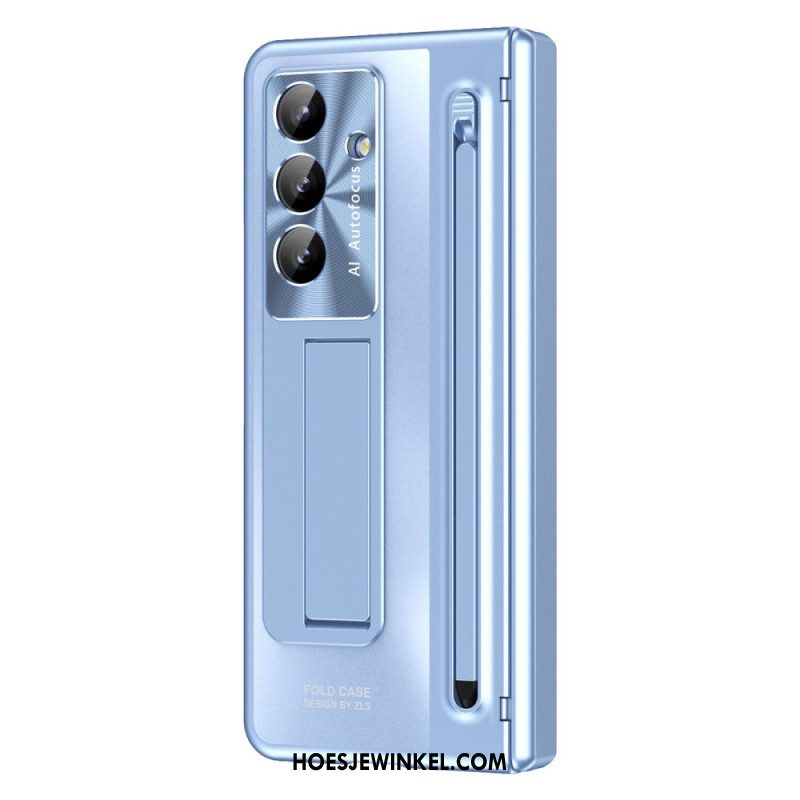 Hoesje Samsung Galaxy Z Fold 7 Standaard Met Metaaleffect En Schermbeschermer