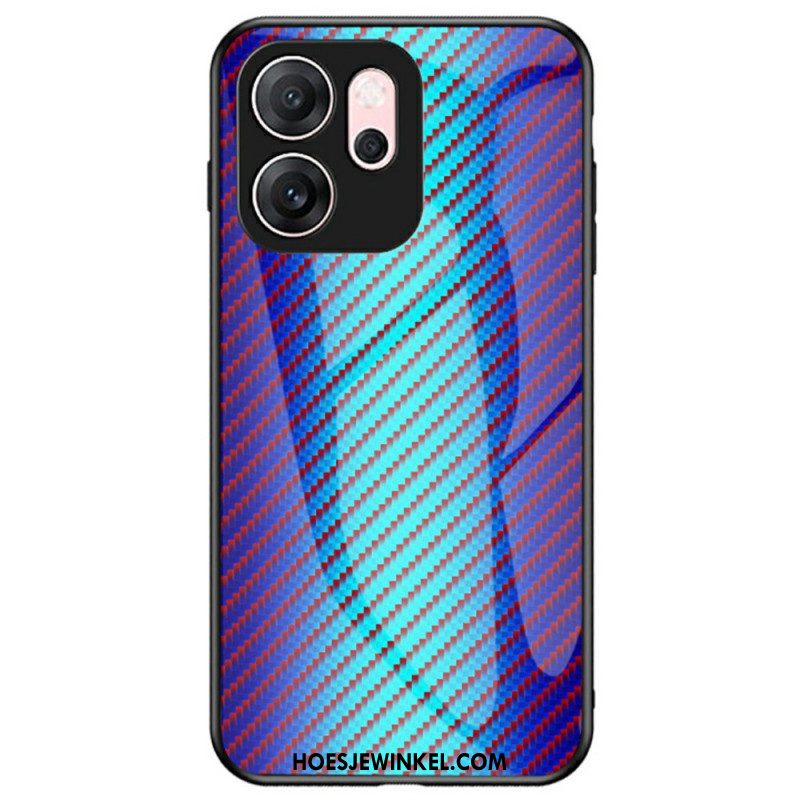Hoesje Voor Oppo Reno 14f 5g Gehard Glas Met Koolstofvezel