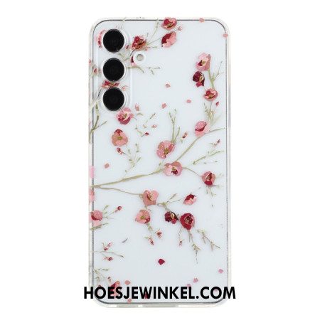 Hoesje Voor Samsung Galaxy A17 4g / 5g Rode Bloemen