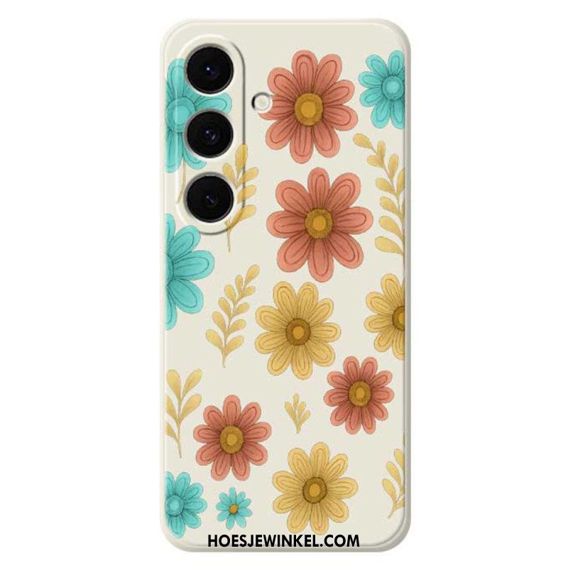 Hoesje Voor Samsung Galaxy S25 Fe Siliconen Met Bloemen