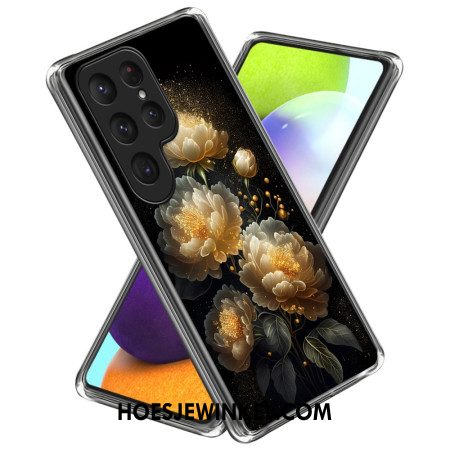 Hoesje Voor Samsung Galaxy S25 Ultra 5g Gouden Pioenroos