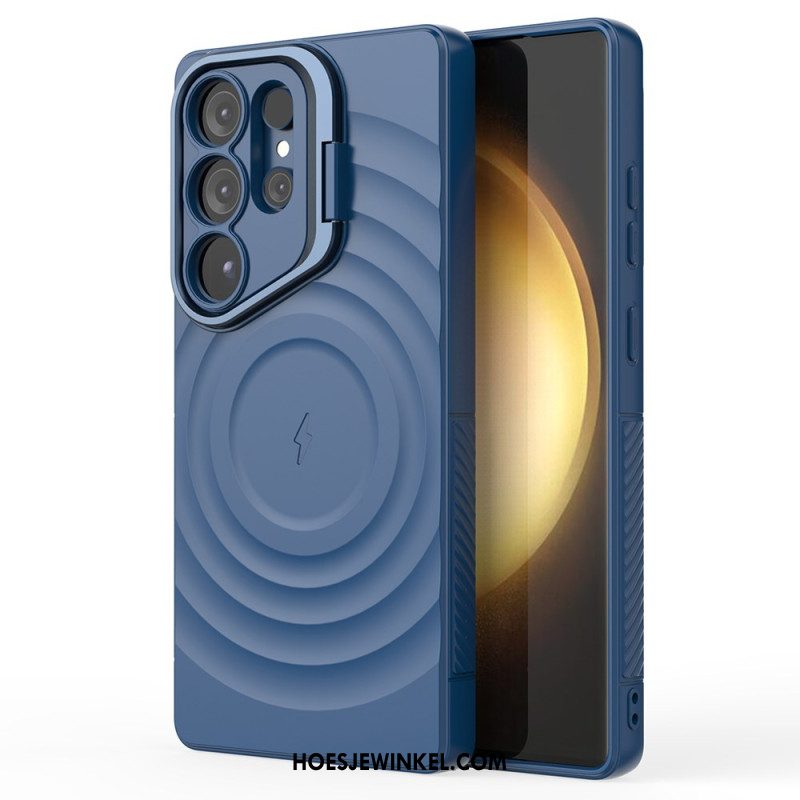 Hoesje Voor Samsung Galaxy S25 Ultra 5g Magsafe-compatibel Golvend Ontwerp Met Standaard