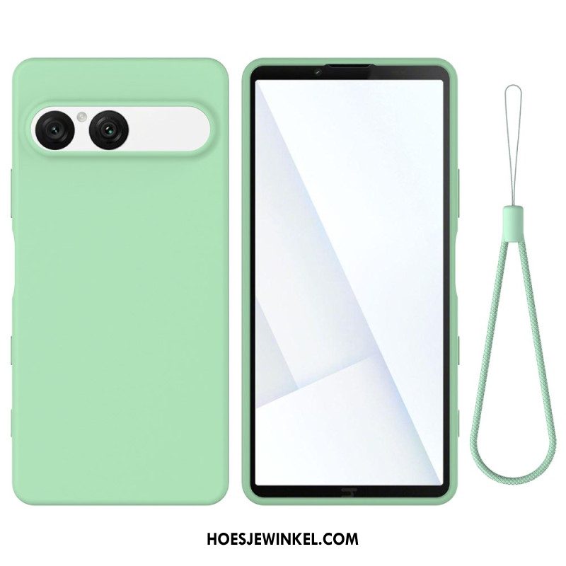 Hoesje Voor Sony Xperia 10 Vii Siliconen Met Bandje