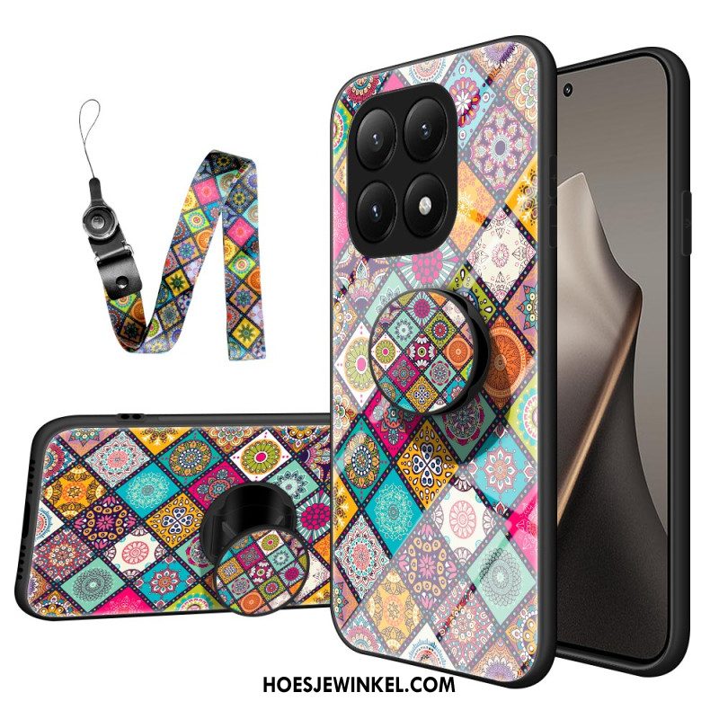 Hoesje Voor Xiaomi 15t Houder En Bandje Met Patchwork Design
