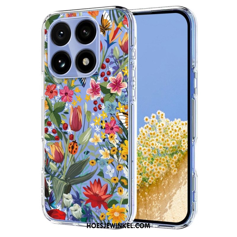 Hoesje Voor Xiaomi 15t Transparant Bloemenpatroon