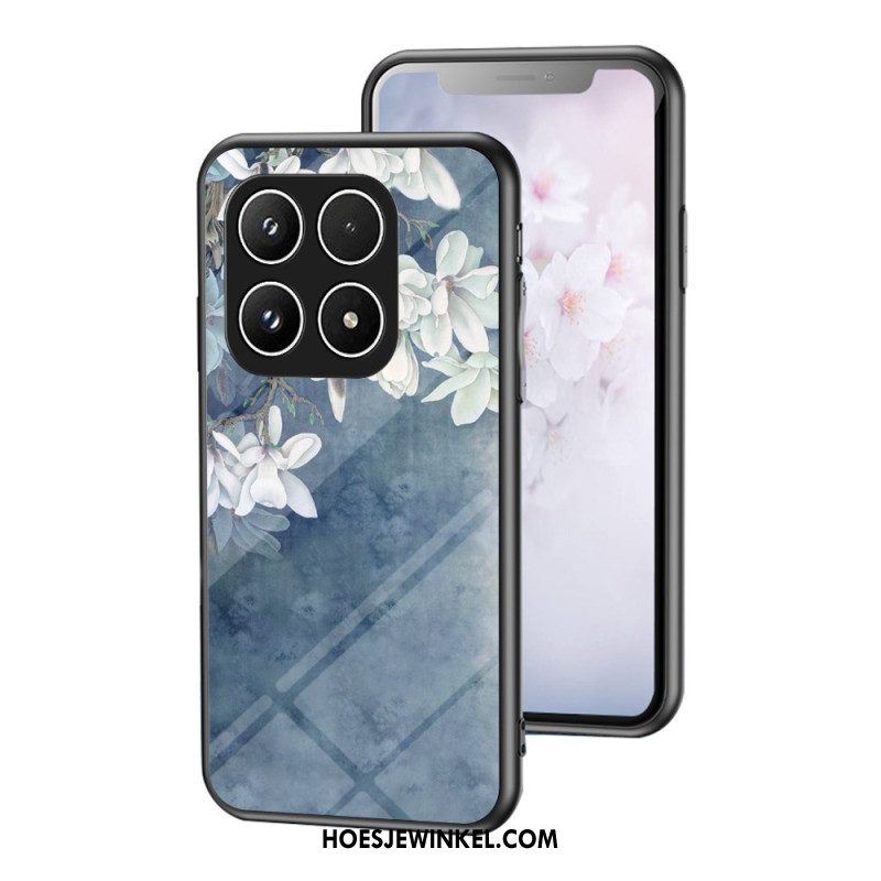 Hoesje Voor Xiaomi 17 Gehard Glas Met Bloemenpatroon