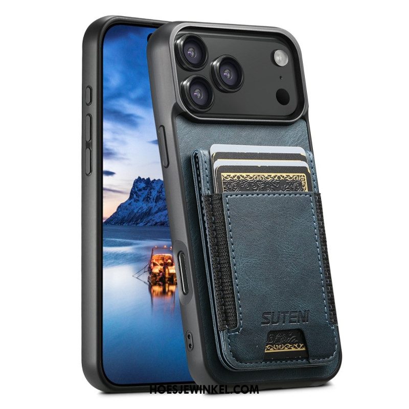 Hoesje Voor iPhone 17 Pro Kaarthouder In Gewaxt Leer